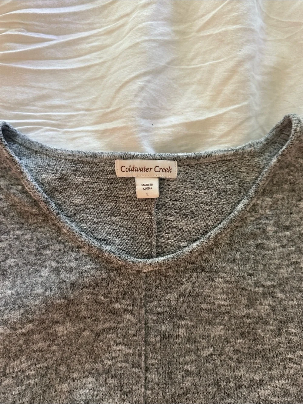 Coldwater Creek Heather Gray V-Neck Pullover